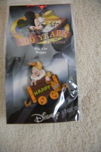 Disney Store Pin 100 Years of Dreams #39 HAPPY Snow White Dwarf Mine Cart Train - Picture 1 of 1