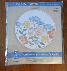 2019 Leisure Arts "Gartenfrisch" Nadelspitze Stickerei Projekt Kit 6" Reifen - Bild 1 von 2