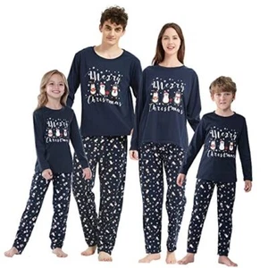 Famliy Matching Pajama Sets With Santa Claus Patterns Small Women Penguin - Picture 1 of 8