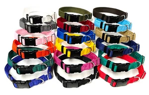Dog Collar Adjustable In Various Colours 20mm 25mm Cushion Small Medium Large - Picture 1 of 53