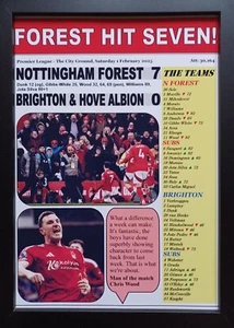 Nottingham Forest 7 Brighton 0 - 2025 Premier League - souvenir print - Picture 1 of 5