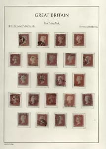 GB 1841 QV Penny Red Imperf Collection en una página - Usado - Imagen 1 de 1