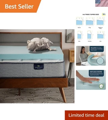 Topper de espuma viscoelástica ThermaGel Cooling, Queen de 3 pulgadas Foto 1 de 4