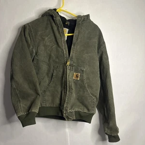 Carhartt Sandstone Jacket Quilt Lined Youth Large (10/12) YYJ130 MOS Moss Green - Picture 1 of 4