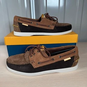 Universal Works x Sebago Portland Multi-Tone Boat Shoe Dark Brown Size UK 9.5 - Picture 1 of 14