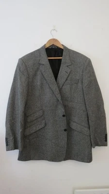 Chaqueta Blazer Chester Barrie Cashmere 48 Negro Blanco Herringb Savile Row London Foto 1 de 4