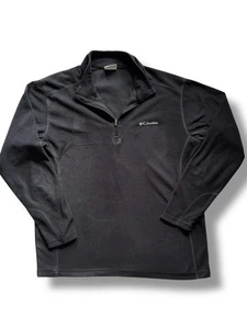 Columbia 1/4 Zip Fleece Pullover Black Size L Large Outdoor Hiking VGC - Picture 1 of 10