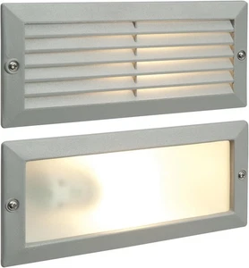 SAXBY ECO 40W GREY DIE CAST ALUMINIUM OUTDOOR IP44 RECESSED WALL BRICK LIGHT - Picture 1 of 3