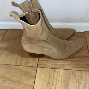 Matisse Flash Natural Suede Leather Pointed Mid-Calf Boots Western Size 7.5 - Picture 1 of 13