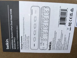 Belkin F1DN204KVM-UN-4 2nd Gen Universal Secure 4-Port Dual-Head KVM W/CAC PP4.0 - Picture 1 of 1
