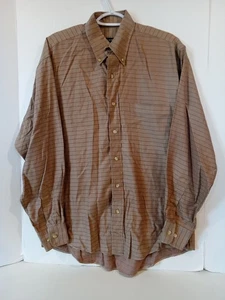 Gitman Bros Hemd Herren M Braun Kariert Langarm Button Down Hergestellt in den USA 100% Baumwolle - Bild 1 von 7