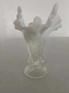 Vintage Dugan Zweige Muster weiß bis klar opalisierend Jack in Kanzel Vase M5 - Bild 1 von 12