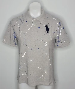 Polo Ralph Lauren Boys Paint-Splattered Cotton Polo Size XL Fits Like Men's M - Picture 1 of 6