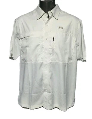 Under Armour Heat Gear Long Sleeve Fishing Shirt SZ XL Off White - Image 1 of 4