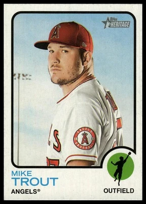 2022 Topps Heritage #100e Mike Trout Team Name Color Swap Variation - Image 1 of 2