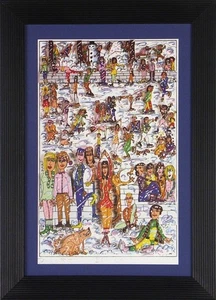 James Rizzi "ICE DAY" Druck aus 1992 - Holzrahmen 24,5 x 34,5 cm - Picture 1 of 3