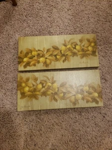 Canvas Art Fruit F. De Villeneuve 9/995 Print Wall Decor Set 2 Pictures Lemons - Picture 1 of 3