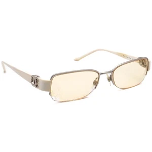 Chanel Eyeglasses 2101 c.124 Silver/White Half Rim Frame Italy 51[]17 130 - Picture 1 of 6