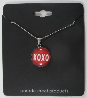 D2 Red xoxo Hug kiss pendant charm BUBBLE CHARM NECKLACE - Image 1 of 4