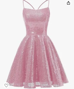 AS Bridal pink sequined homecoming dress, short and backless - Picture 1 of 1