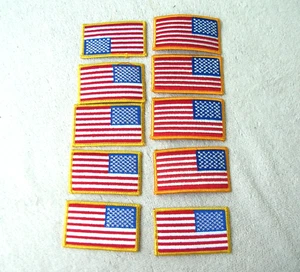 10 parches bordados de bandera americana inversa, ¿plancha/costurada?, 2" X 3 1/4" - Imagen 1 de 3