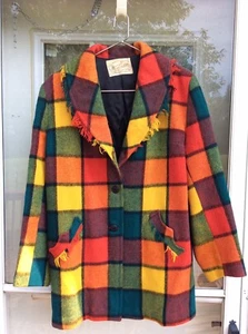 Vintage Lasso Western Wear Wool Jacket Multi Color Plaid Size Medium - Picture 1 of 12