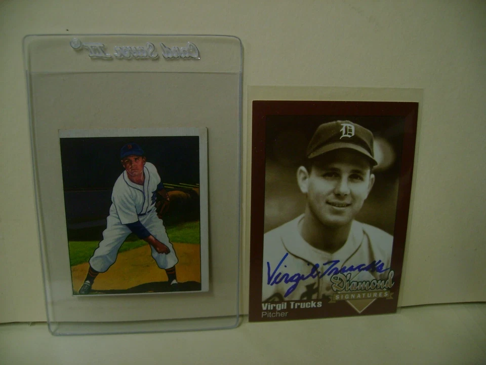 VIRGIL TRUCKS LOT 1950 BOWMAN #96  EX++  2006 DIAMOND SIGNATURES AUTOGRAPH #4 - Image 1 of 1