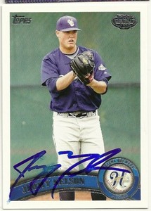 2011 Topps Pro Debut JIMMY NELSON Signed Card BREWERS rc auto Crimson Tide