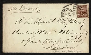 WRECK MAIL 1892 (21. JANUAR) EIDER USA ISLE OF WIGHT - Bild 1 von 2