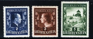 LIECHTENSTEIN 1951-52 Redrawn Royal Family & Vaduz Castle Set SG 302 to SG 304 - Picture 1 of 2