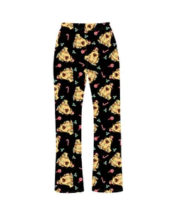 Unisex süße Nikolausmütze Mops Welpen Hund Zuckerstangen Druck Pyjama Unterteil Weihnachten - Bild 1 von 1