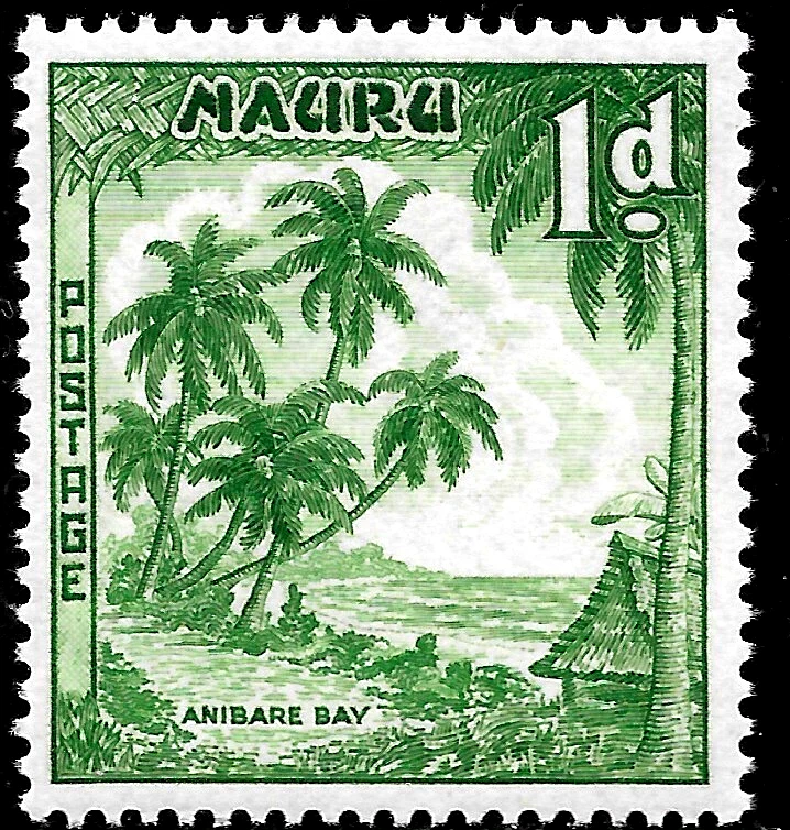NAURU: 1954 SC#40 MNH** OG. ANIBARE BAY🔥VF PALMERAS Foto 1 de 1
