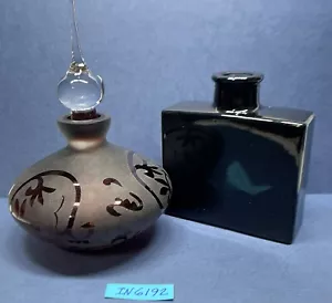 Dunkle Pflaume/Amethyst Kristall Parfüm Flasche & schwarze quadratische Flasche für Öle IN6192 - Bild 1 von 12