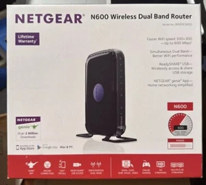 NETGEAR N600 Wireless Dual Band Wi-Fi Router WNDR3400-100NAS - Picture 1 of 5
