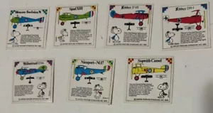 PEANUTS SNOOPY set of 7 Vintage Wonder Bread Premium Airplane card sticker 1965 - Picture 1 of 8