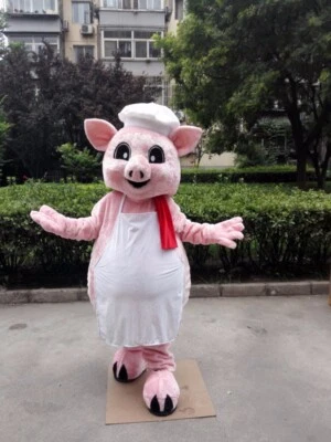 Pig Chef Mascot Costume Suit Cosplay Party Game Dress Outfit Halloween Adult New - Photo 1/3