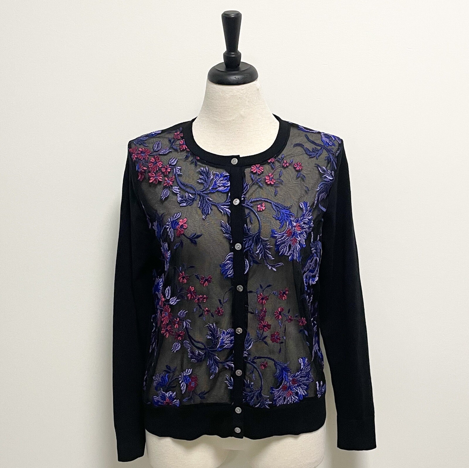 A.N.D. A New Day Black Mesh Floral 