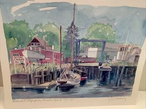 Robert E Kennedy Druck Aquarell signiert nummeriert Arundel Werft Kennebunkport - Bild 1 von 13