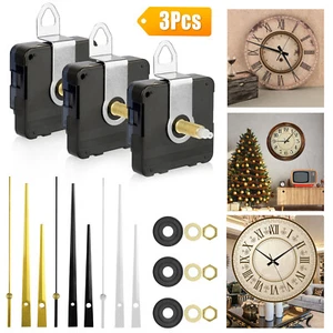 3Pcs Wall Clock Quartz Movement DIY Hands Mechanism Replace Repair Combo Silent - Picture 1 of 7