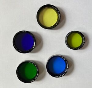Rolleiflex color-correct filters, group of 5 with original leather cases