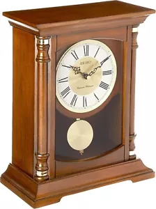 Baron Mantel Chime Clock,Brown - Picture 1 of 8