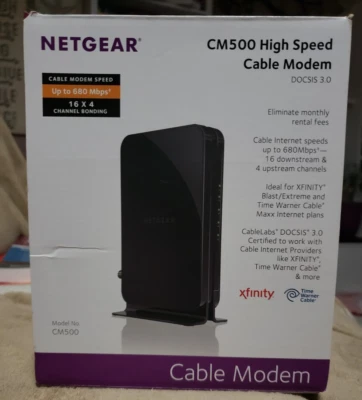 NETGEAR CM500 High Speed Cable Modem | DOCSIS 3.0 | CM500-100NAS - SEALED NIB - Image 1 of 4