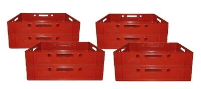 8 Stck Sammelkiste Umzugskiste Transportbox Autobox 60x40x11 rot NEU Gastlando - Bild 1 von 3