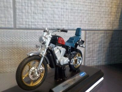 Model Motorbike  Honda Steed - Blue /Black/Red,  1/18 scale  New - Image 1 of 4