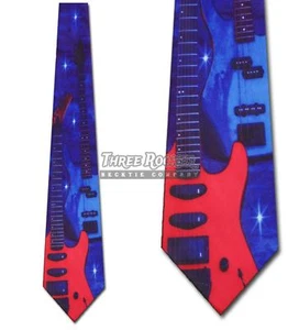 Guitar Tie Electric Neckties Music Mens Guitarist Neck Ties Brand New - Picture 1 of 4