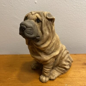 Estatuilla de perro sentado chino Shar-Pei Castagna Italia 1988 de colección 4,5 pulgadas - Imagen 1 de 10