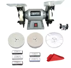 Molinillo de banco de cortinas 250W 6" y kit de pulido de metal adicional. Trapeadores de 6"" x 1/2 - Imagen 1 de 9