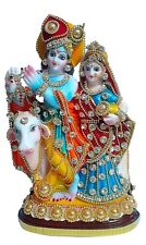 Resin Radha Krishna with Cow Decoration Statue For Home Temple Decor