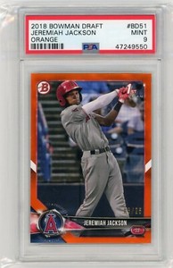 2018 Bowman Draft #BD51 Jeremiah Jackson Orange #08/25 PSA 9