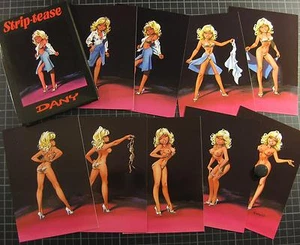 DANI STRIPTEASE! SEXY PIN UP POSTKARTEN SET DANY TRUCKER BIKER GIRL! - Picture 1 of 4
